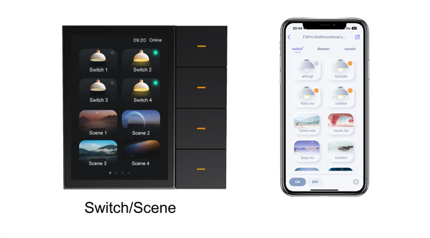 F3-pro Tuya Smart Central Control Panel ZigBee Wall Switch Home Automation Wireless Lighting Control System
