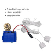 1/2"(DN15) 3/4"(DN20) 1" (DN25) Brass Water Valve with 2pc 6-Meter Water Sensor for Home Alarm Security Protection