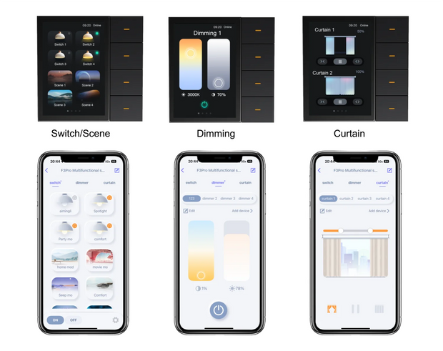 F3-pro Tuya Smart Central Control Panel ZigBee Wall Switch Home Automation Wireless Lighting Control System