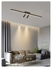 Modern LED Line Ceiling Lamp modern Living Room Dining Room Master Bedroom Study Fixture Gold Black Ceiling Lights Illumination
