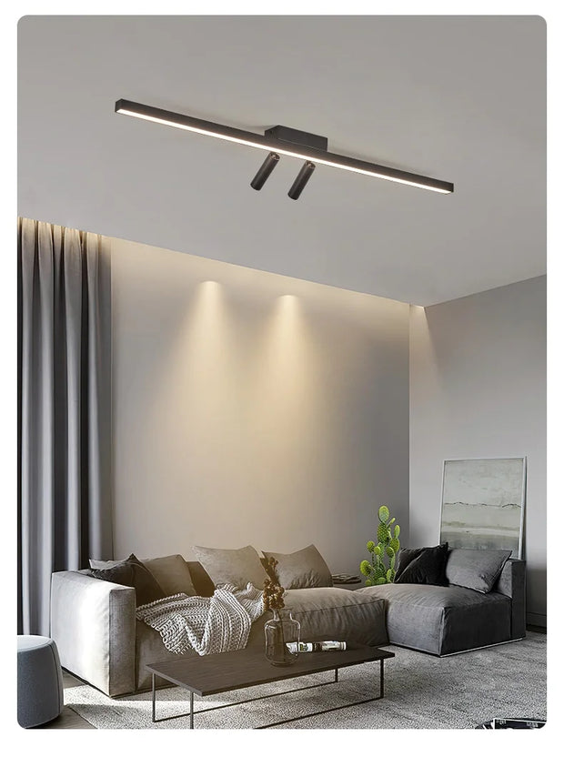 Modern LED Line Ceiling Lamp modern Living Room Dining Room Master Bedroom Study Fixture Gold Black Ceiling Lights Illumination