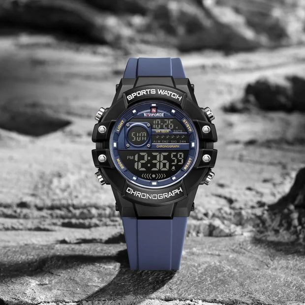 New NAVIFORCE Multi Functional Men's Watches Gas phase Digital Display Screen Silicone Strap Boy's Electronic Sports Male Clocks