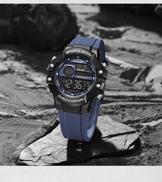 New NAVIFORCE Multi Functional Men's Watches Gas phase Digital Display Screen Silicone Strap Boy's Electronic Sports Male Clocks