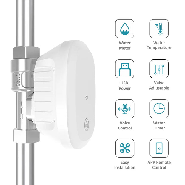 Tuya Smart WiFi Water Valve Water Flow Rate Water Meter Support Hot Water Timer Automatic Shut On/Off DN25 1” APP Controller