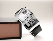 Electronic Digital Watch for Men Fitness Ink Wristwatch Stainless Steel Case Leather Strap 3ATM Waterproof Men Sport Watch Ink