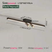 Modern LED Line Ceiling Lamp modern Living Room Dining Room Master Bedroom Study Fixture Gold Black Ceiling Lights Illumination