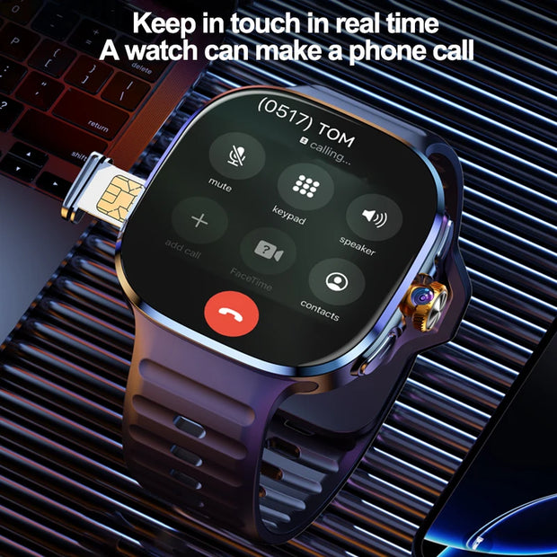 8GB+128GB RAM 5G/4G Android 9.0 Smart Watch 2.4 inch AMOLED 2100mah Battery 1000W Camera GPS WIFI Google APP Download Smartwatch