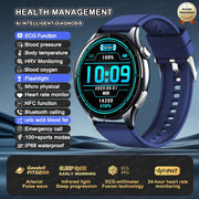 2025 New Health Analysis ECG+PPG Smart Watch Body Fat Uric Acid Blood Pressure Heart Rate Tracker NFC Smartwatch For Android IOS