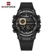 New NAVIFORCE Multi Functional Men's Watches Gas phase Digital Display Screen Silicone Strap Boy's Electronic Sports Male Clocks