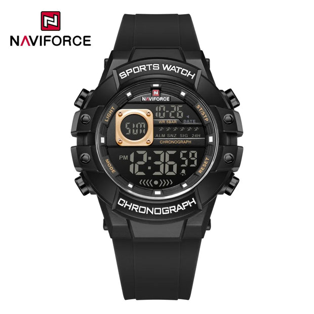 New NAVIFORCE Multi Functional Men's Watches Gas phase Digital Display Screen Silicone Strap Boy's Electronic Sports Male Clocks