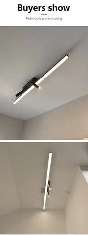 Modern LED Line Ceiling Lamp modern Living Room Dining Room Master Bedroom Study Fixture Gold Black Ceiling Lights Illumination