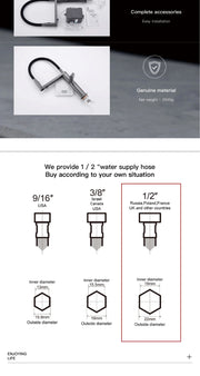 Luxury gun gray kitchen faucet intelligent touch digital display design Dual control cold & hot filtering water sensing sink Tap