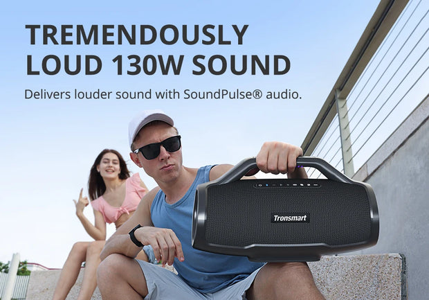 Tronsmart Bang Max Speaker Bluetooth Speaker with 130W, 3 Way Sound System, Sync Up 100+ Speakers, APP Control, Guitar/Mic Input