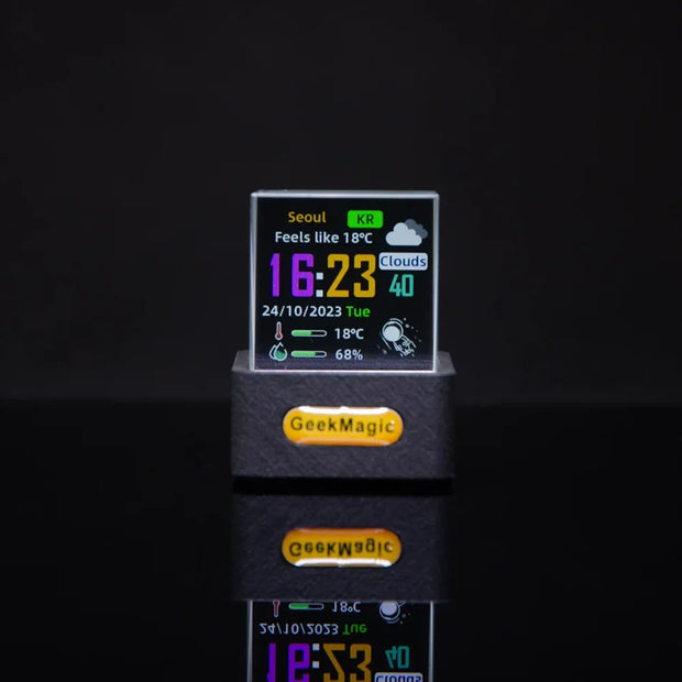 Mini Smart Weather Clock Desktop Display WIFI Bluetooth Speaker Night Light TV DIY Gaming Decor Smart Home Device