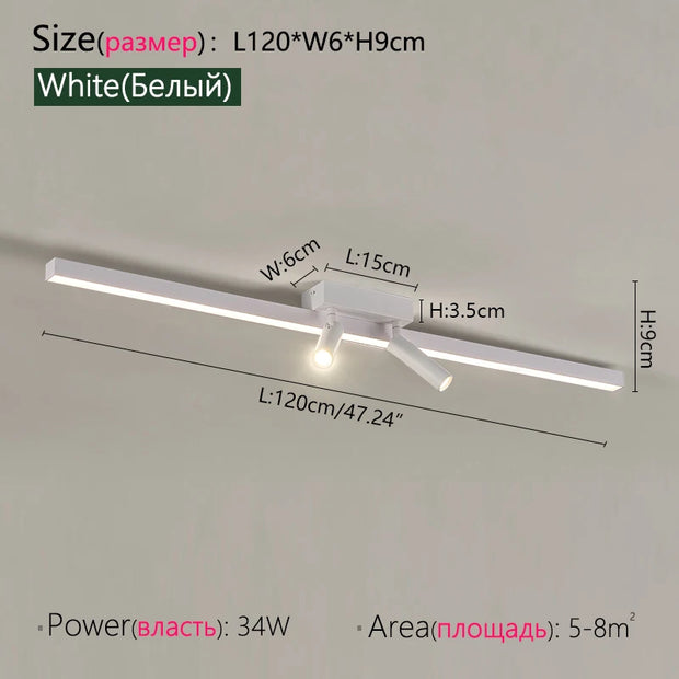 Modern LED Line Ceiling Lamp modern Living Room Dining Room Master Bedroom Study Fixture Gold Black Ceiling Lights Illumination