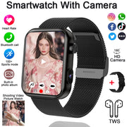 New Smart Watch Women Men Camera Take Photo Record Video Heart rate Sports Fitness Waterproof Bluetooth Call For Android iOS
