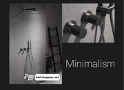 Luxury gun gray brass shower system intelligent LED digital display design, wall mounted dual control cold & hot 4-function Tap