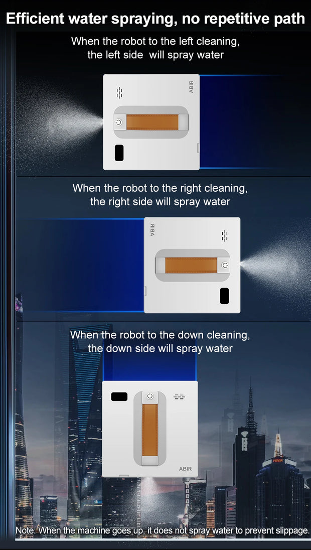 Window Vacuum Robot Cleaner ABIR WD8, Dual Ultrasonic Spray, AI intelligent Wipping, Updated Laser,Smart Home Glass Wall Washing