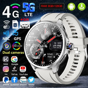 4G/5G Full Network Smart Watch 720*720 AMOLED Screen 900W Pixel Video Call 8GB+128GB RAM 2100 mAh WIFI GPS Google APP Smartwatch
