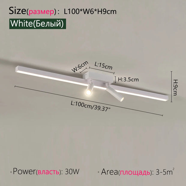 Modern LED Line Ceiling Lamp modern Living Room Dining Room Master Bedroom Study Fixture Gold Black Ceiling Lights Illumination