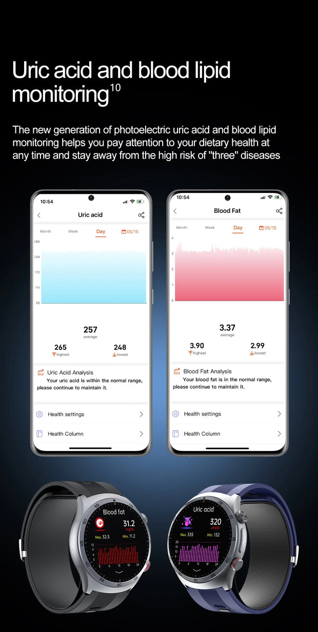 Airbag Smart Watch For huawei 2025 New health watch mens air Pump True Accurately Blood Pressure watches Uric Acid Blood Lipids