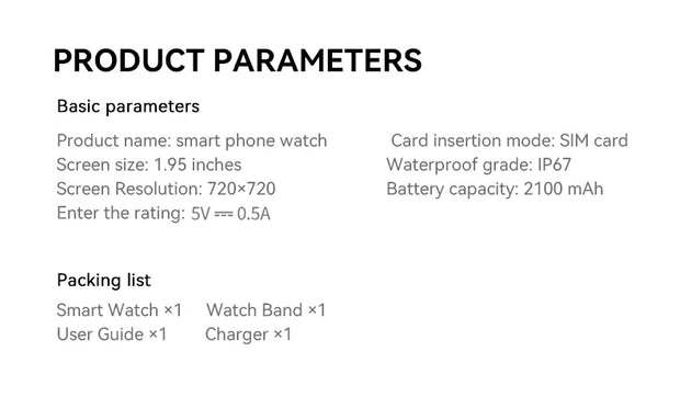 5G/4G All-Network Smart Watch 1.95 inch AMOLED 2100mah Battery 8GB+128GB RAM 900W Camera GPS WIFI Google APP Download Smartwatch