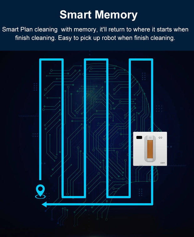 Window Vacuum Robot Cleaner ABIR WD8, Dual Ultrasonic Spray, AI intelligent Wipping, Updated Laser,Smart Home Glass Wall Washing