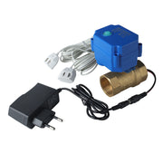 1/2"(DN15) 3/4"(DN20) 1" (DN25) Brass Water Valve with 2pc 6-Meter Water Sensor for Home Alarm Security Protection