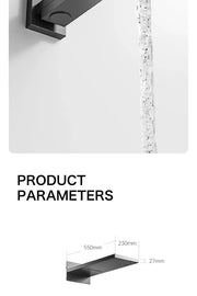 Luxury gun gray brass shower system intelligent LED digital display design, wall mounted dual control cold & hot 4-function Tap