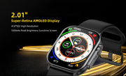 IMIKI SF1 Smart Watch 2.01" AMOLED Display 1000nits BT Calling 100+ Sports Modes IP68 Business Fashion Modeling Metal Case