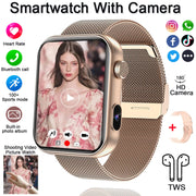 New Smart Watch Women Men Camera Take Photo Record Video Heart rate Sports Fitness Waterproof Bluetooth Call For Android iOS