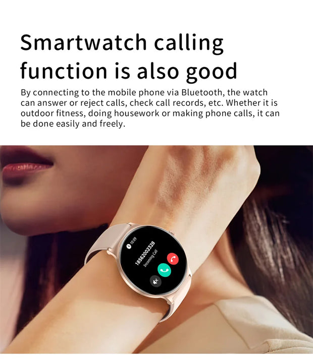 For Huawei New Ultra Slim AMOLED Smart Watch Women Screen Always Display Time Heart Rate BT Calling High-end Fashion Smartwatch