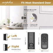 Arpha Smart Door Lock AL501 6 in 1 WiFi Smart Door Lock with Video Doorbell & Fingerprint 32GB Keyless Entry Digital Keypad
