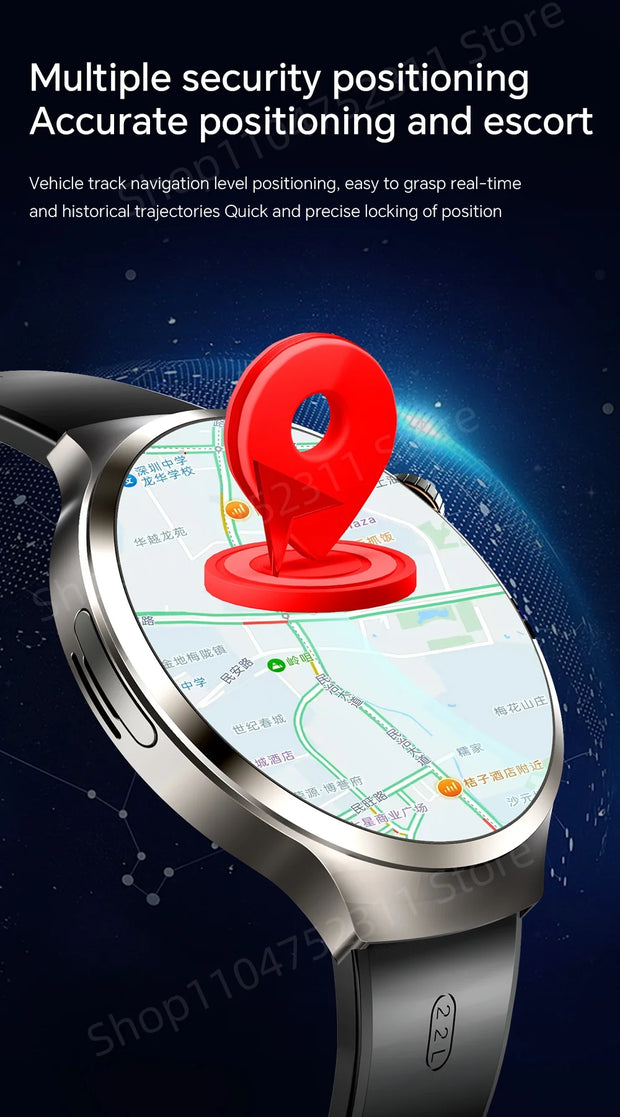 New Android 13.0 Dual System Smartwatch 4G Wifi GPS Smart Watch 210° Rotary Camera Heart rate Blood pressure Sim Card Gobal Call