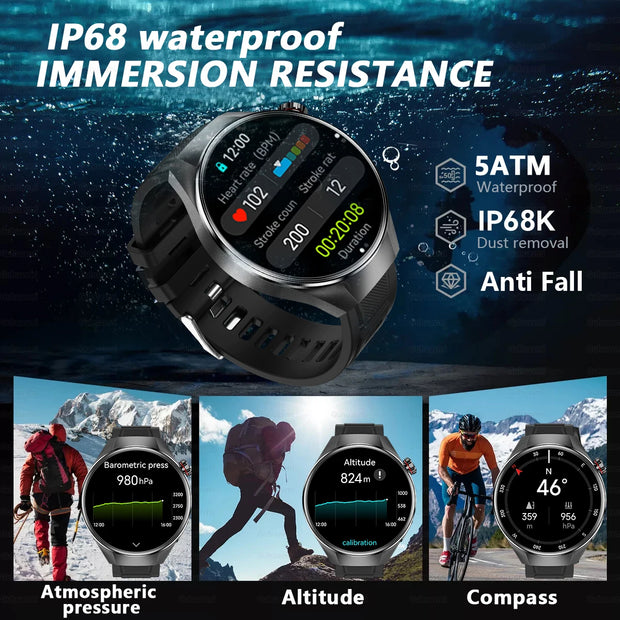 2025 New Sports Business Watch G5 PlUS Smart Watch Men 1.75"HD AMOLED Screen GPS track Heart Rate Compass Voice Call Smart Watch