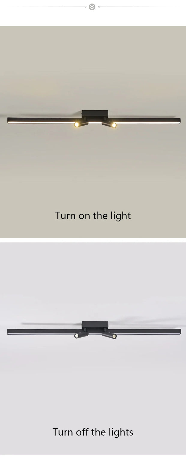 Modern LED Line Ceiling Lamp modern Living Room Dining Room Master Bedroom Study Fixture Gold Black Ceiling Lights Illumination