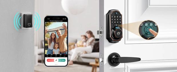 ARPHA Smart Lock D289L Set WiFi Video Smart Lock with Camera & Doorbell 5-in-1 Keyless Entry Fingerprint Door Lock Two-Way Audio