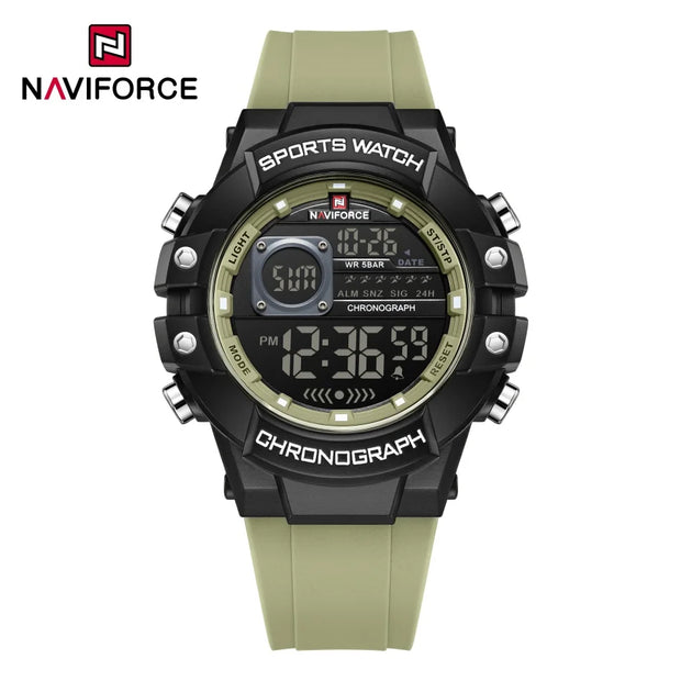 New NAVIFORCE Multi Functional Men's Watches Gas phase Digital Display Screen Silicone Strap Boy's Electronic Sports Male Clocks