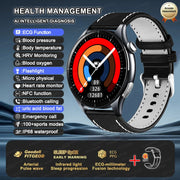 2025 New Health Analysis ECG+PPG Smart Watch Body Fat Uric Acid Blood Pressure Heart Rate Tracker NFC Smartwatch For Android IOS