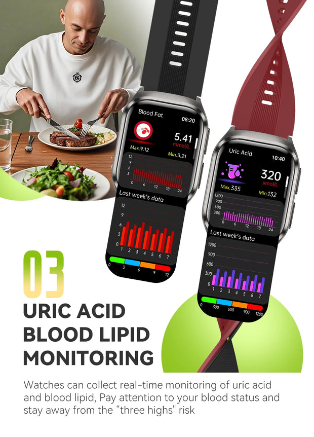 2025 For Huawei New High-end Laser Detection Airbag Smart Watch Men ECG+PPG Uric Acid Precise Blood Pressure Health Watches