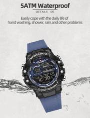 New NAVIFORCE Multi Functional Men's Watches Gas phase Digital Display Screen Silicone Strap Boy's Electronic Sports Male Clocks