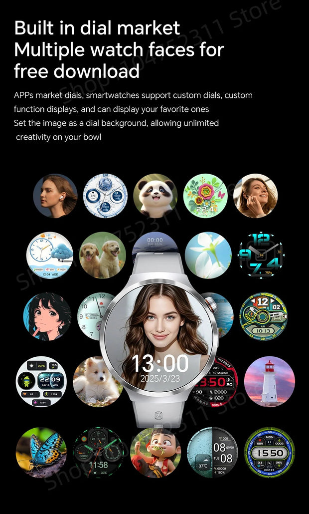 New Android 13.0 Dual System Smartwatch 4G Wifi GPS Smart Watch 210° Rotary Camera Heart rate Blood pressure Sim Card Gobal Call