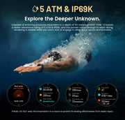 2024 KOSPET TANK T3 Smart Watch For Men 500mAh 60Days Battery IP69K 5ATM Waterproof AMOLED Bluetooth Call Military Men's Watches