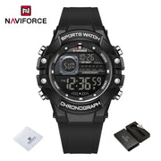 New NAVIFORCE Multi Functional Men's Watches Gas phase Digital Display Screen Silicone Strap Boy's Electronic Sports Male Clocks