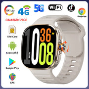 8GB+128GB RAM 5G/4G Android 9.0 Smart Watch 2.4 inch AMOLED 2100mah Battery 1000W Camera GPS WIFI Google APP Download Smartwatch