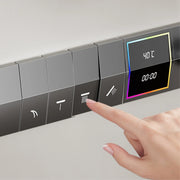 Luxury gun gray brass shower system intelligent LED digital display design, wall mounted dual control cold & hot 4-function Tap