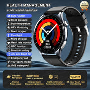 2025 New Health Analysis ECG+PPG Smart Watch Body Fat Uric Acid Blood Pressure Heart Rate Tracker NFC Smartwatch For Android IOS