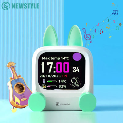 Mini Smart Weather Clock Desktop Display WIFI Bluetooth Speaker Night Light TV DIY Gaming Decor Smart Home Device