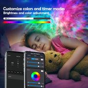 Starry Sky Projector Night Light With Speaker Smart Tuya WiFi APP Control Night Lights LED Star Projector For Bedroom Decor