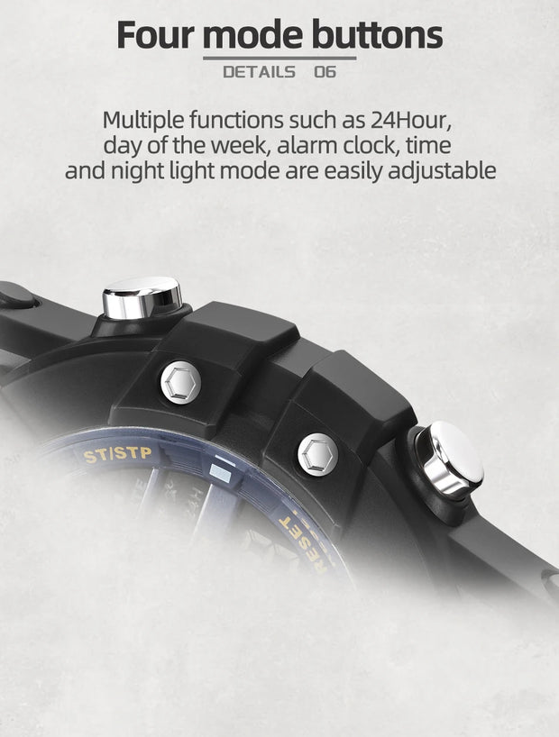 New NAVIFORCE Multi Functional Men's Watches Gas phase Digital Display Screen Silicone Strap Boy's Electronic Sports Male Clocks